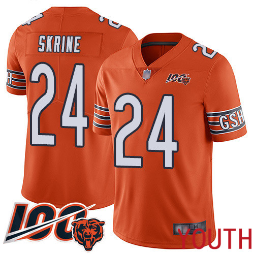 Chicago Bears Limited Orange Youth Buster Skrine Alternate Jersey NFL Football #24 100th Season